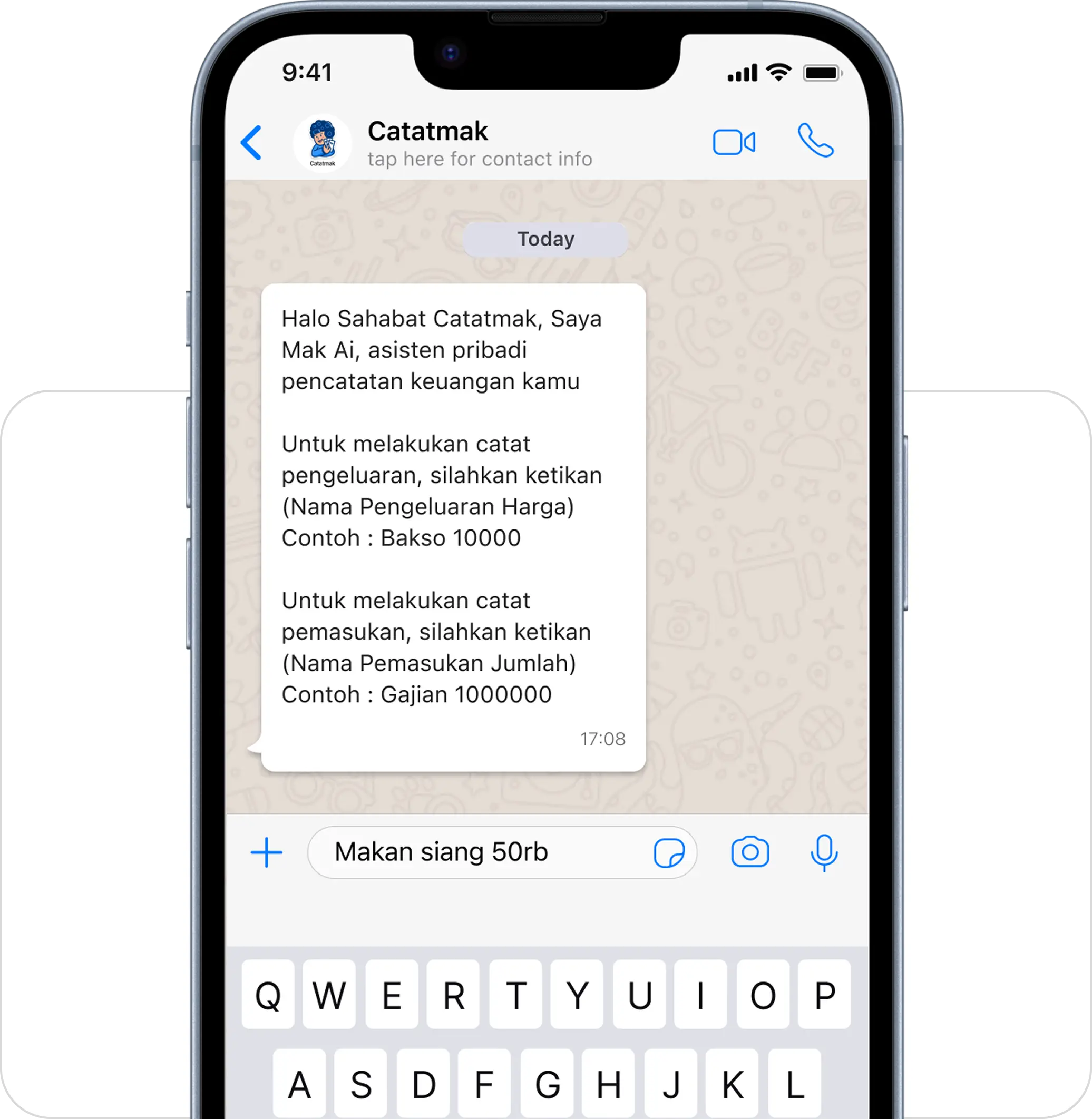 Catatmak Whatsapp Chat Mockup Base